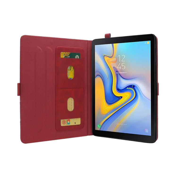Horizontal Flip Double Holder Leather Case for Galaxy Tab A 10.5 T590 / T595, with Card Slots & Photo Frame & Pen Slot