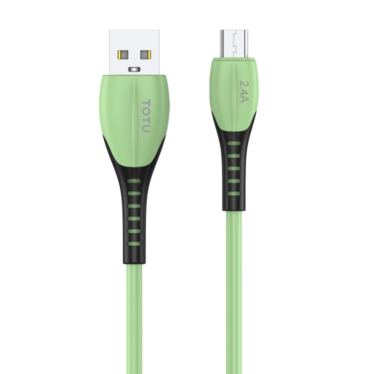 TOTUDESIGN BM-002 Soft Color Series 2.4A Micro USB to USB Charging Data Cable, Length: 1.0m(Green)