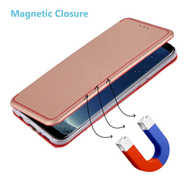 For Galaxy S8 Ultra-thin Magnetic Horizontal Flip Shockproof Protective Leather Case with Holder & Card Slot