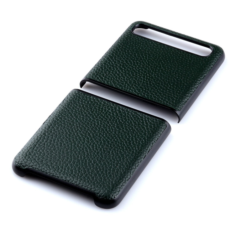 For Galaxy Z Flip Litchi Texture Leather Folding Protective Case