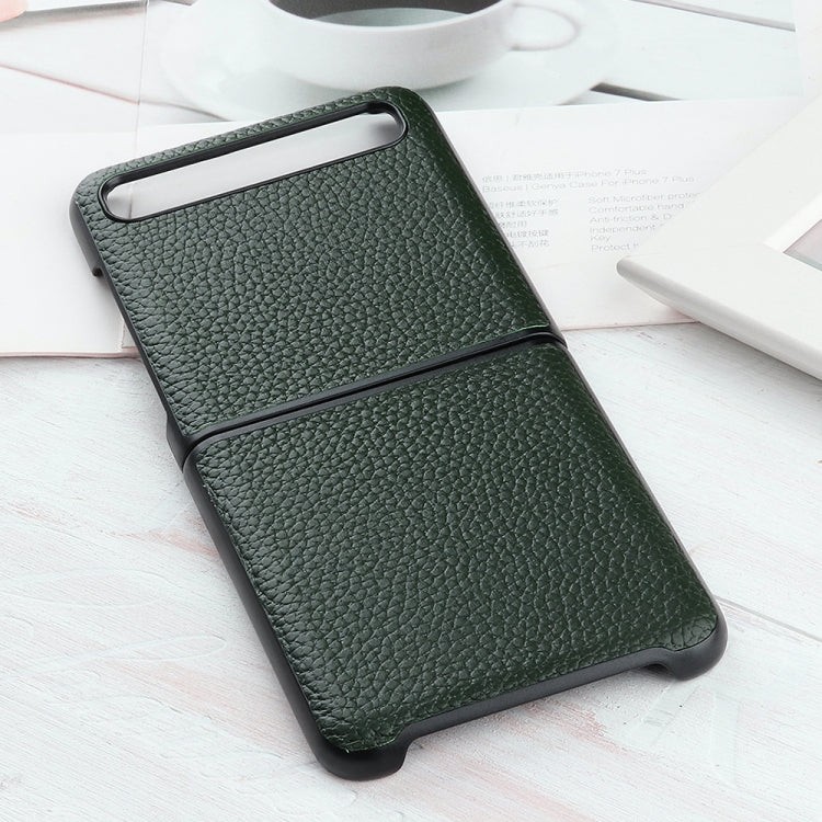 For Galaxy Z Flip Litchi Texture Leather Folding Protective Case