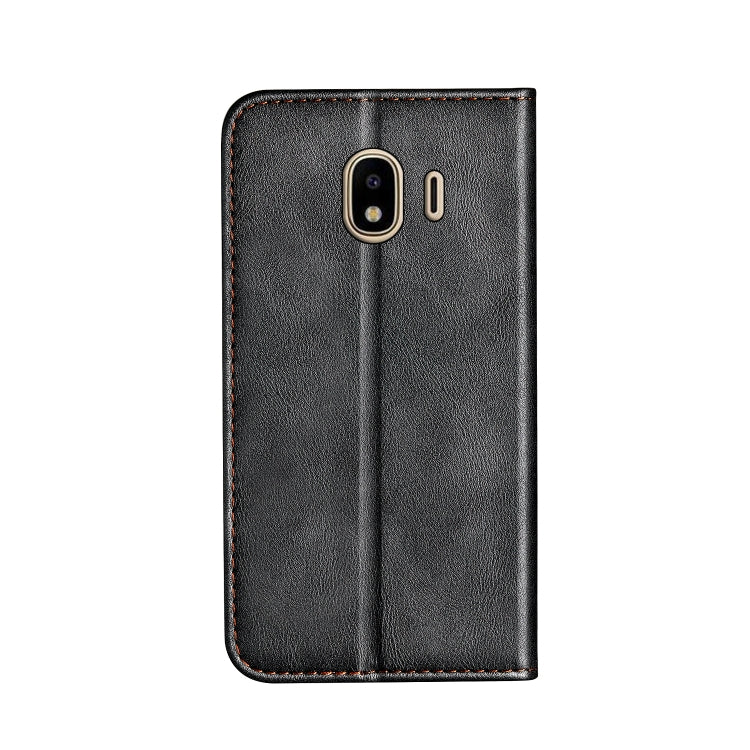 Business Solid Color Stitching Horizontal Flip Leather Case for Galaxy J4, with Holder & Card Slots & Wallet & Lanyard