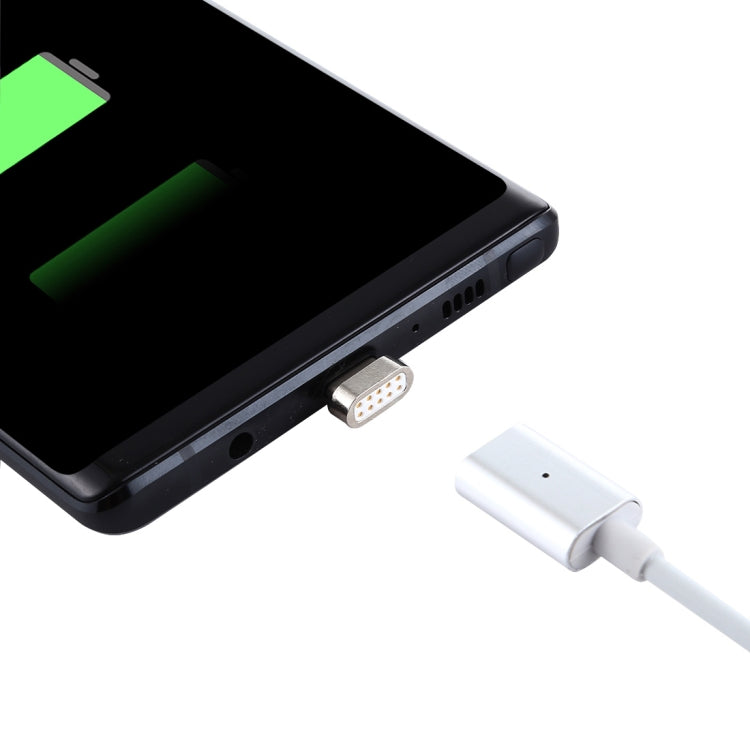 2A USB to USB-C / Type-C Charging + Transmission Metal Magnetic Adsorption Braided Data Cable, Length: 1m(Silver)