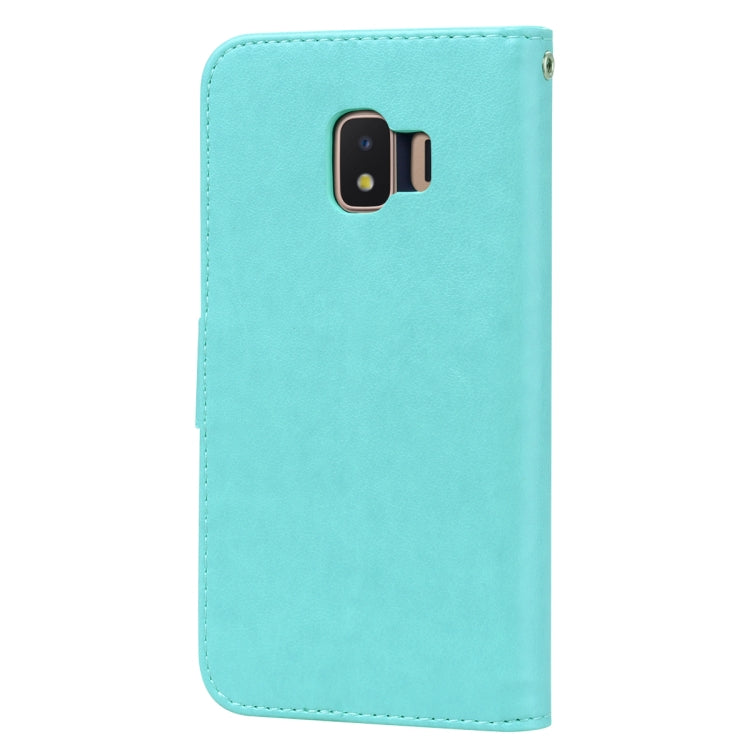 Rose Embossed Horizontal Flip PU Leather Case for Galaxy J2 Core, with Holder & Card Slots & Wallet