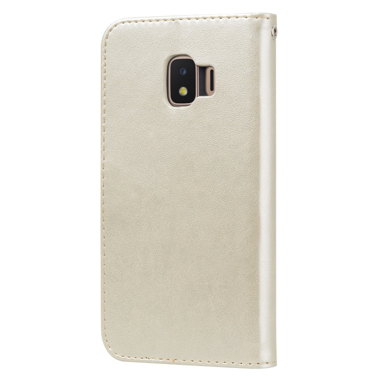 Rose Embossed Horizontal Flip PU Leather Case for Galaxy J2 Core, with Holder & Card Slots & Wallet