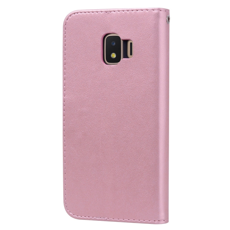 Rose Embossed Horizontal Flip PU Leather Case for Galaxy J2 Core, with Holder & Card Slots & Wallet