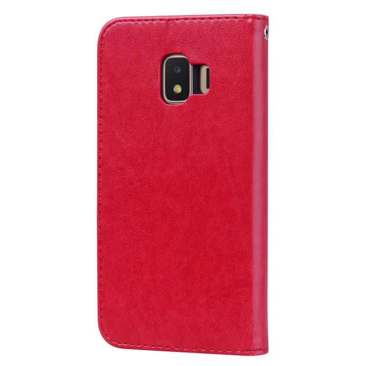 Rose Embossed Horizontal Flip PU Leather Case for Galaxy J2 Core, with Holder & Card Slots & Wallet