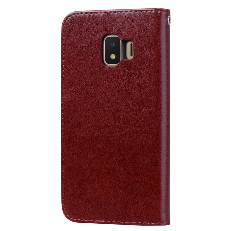 Rose Embossed Horizontal Flip PU Leather Case for Galaxy J2 Core, with Holder & Card Slots & Wallet