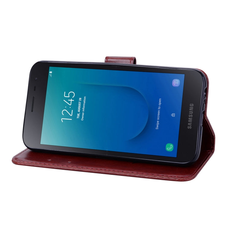 Rose Embossed Horizontal Flip PU Leather Case for Galaxy J2 Core, with Holder & Card Slots & Wallet