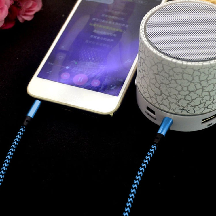 3 PCS K10 3.5mm Male to Male Nylon Braided Audio Cable, Length: 1m