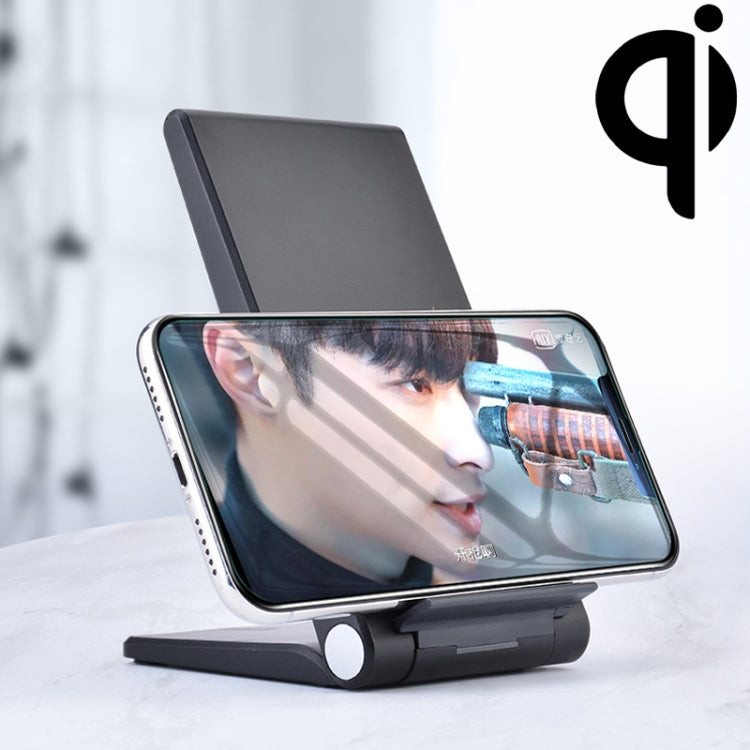 A10 10W QI Standard Intelligent Induction Creative Folding Wireless Charger Bracket(Black)
