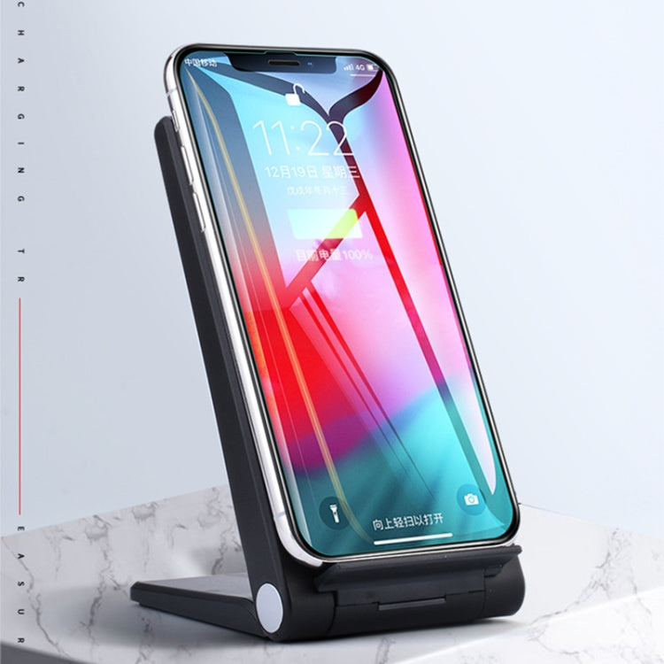 A10 10W QI Standard Intelligent Induction Creative Folding Wireless Charger Bracket(Black)