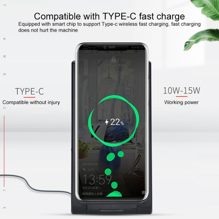 A10 10W QI Standard Intelligent Induction Creative Folding Wireless Charger Bracket(Black)
