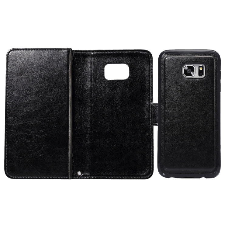 2 in 1 For Galaxy S7 / G930 Separable Crazy Horse Texture Horizontal Flip Leather Case + Back Cover with 7 Card Slots & Wallet & Lanyard