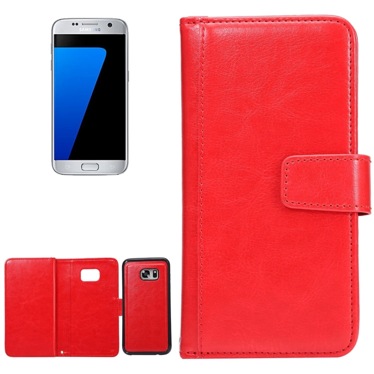 2 in 1 For Galaxy S7 / G930 Separable Crazy Horse Texture Horizontal Flip Leather Case + Back Cover with 7 Card Slots & Wallet & Lanyard