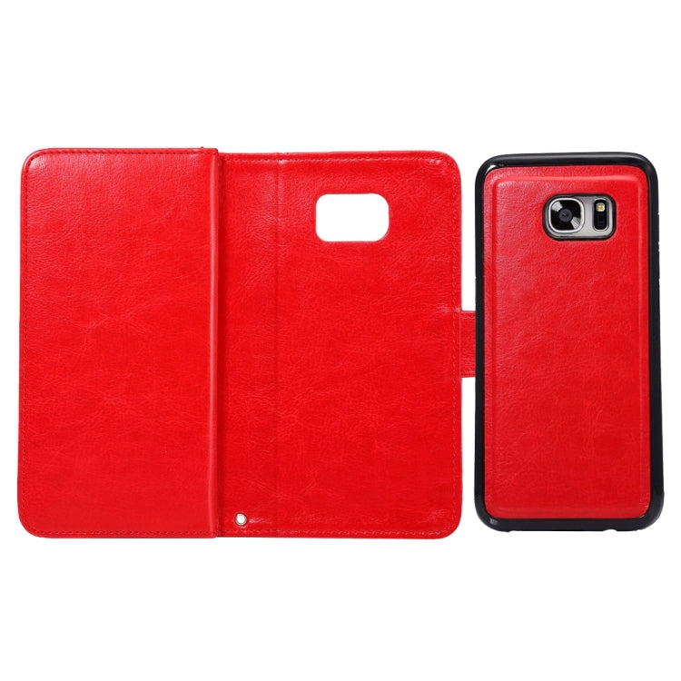 2 in 1 For Galaxy S7 / G930 Separable Crazy Horse Texture Horizontal Flip Leather Case + Back Cover with 7 Card Slots & Wallet & Lanyard