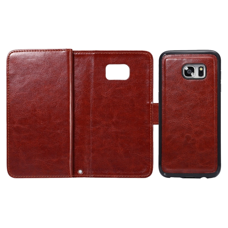 2 in 1 For Galaxy S7 / G930 Separable Crazy Horse Texture Horizontal Flip Leather Case + Back Cover with 7 Card Slots & Wallet & Lanyard