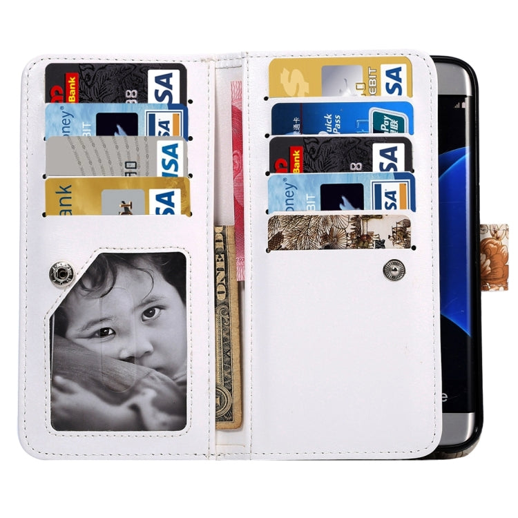 2 in 1 For Galaxy S7 Edge / G935 Separable Crazy Horse Texture Horizontal Flip Leather Case + Back Cover with 9 Card Slots & Wallet & Lanyard