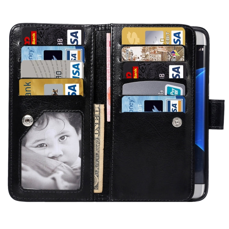 2 in 1 For Galaxy S7 Edge / G935 Separable Crazy Horse Texture Horizontal Flip Leather Case + Back Cover with 9 Card Slots & Wallet & Lanyard