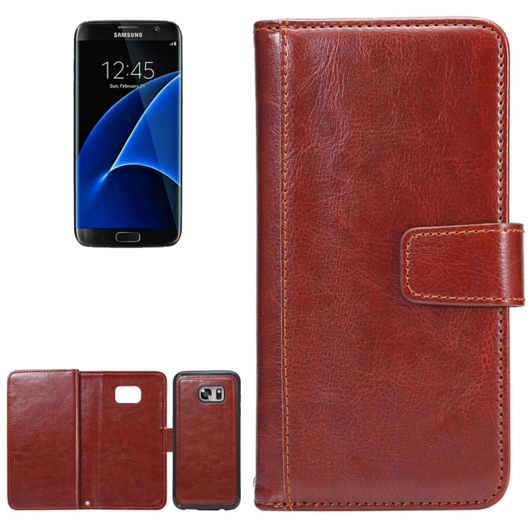 2 in 1 For Galaxy S7 Edge / G935 Separable Crazy Horse Texture Horizontal Flip Leather Case + Back Cover with 9 Card Slots & Wallet & Lanyard
