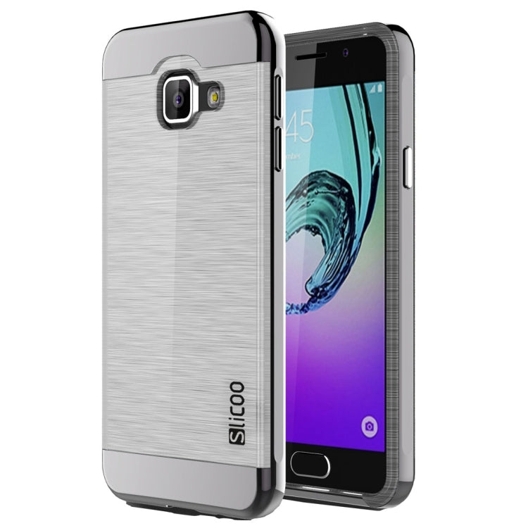 SLiCOO for Galaxy A3 (2016) / A310 Concise Fashion Separable Dichromatic Brushed Texture Transparent TPU + Electroplating PC Combination Case