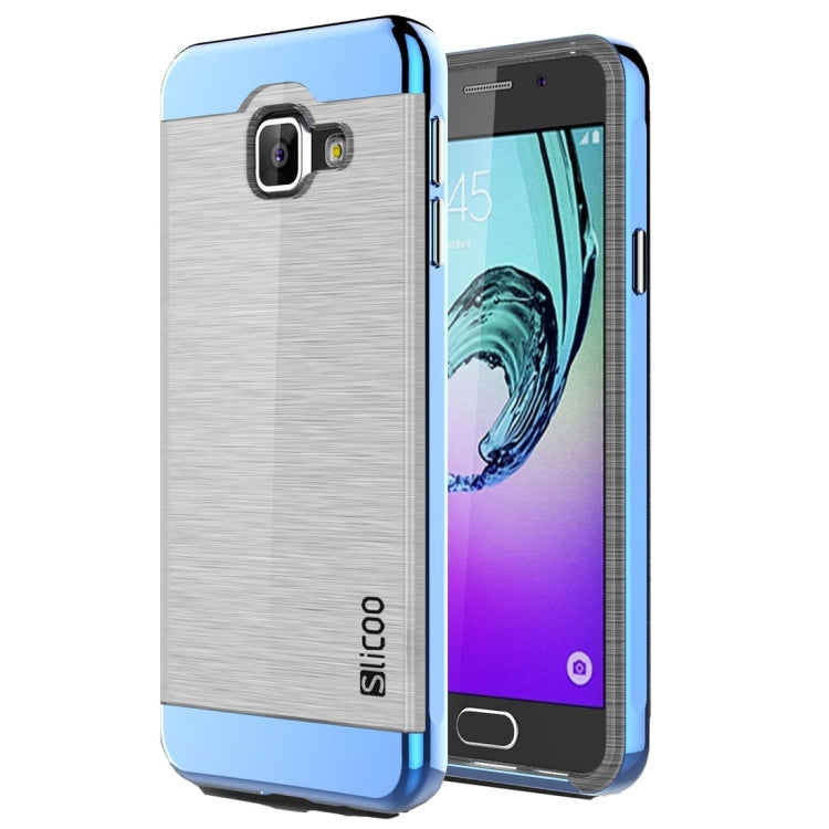 SLiCOO for Galaxy A3 (2016) / A310 Concise Fashion Separable Dichromatic Brushed Texture Transparent TPU + Electroplating PC Combination Case