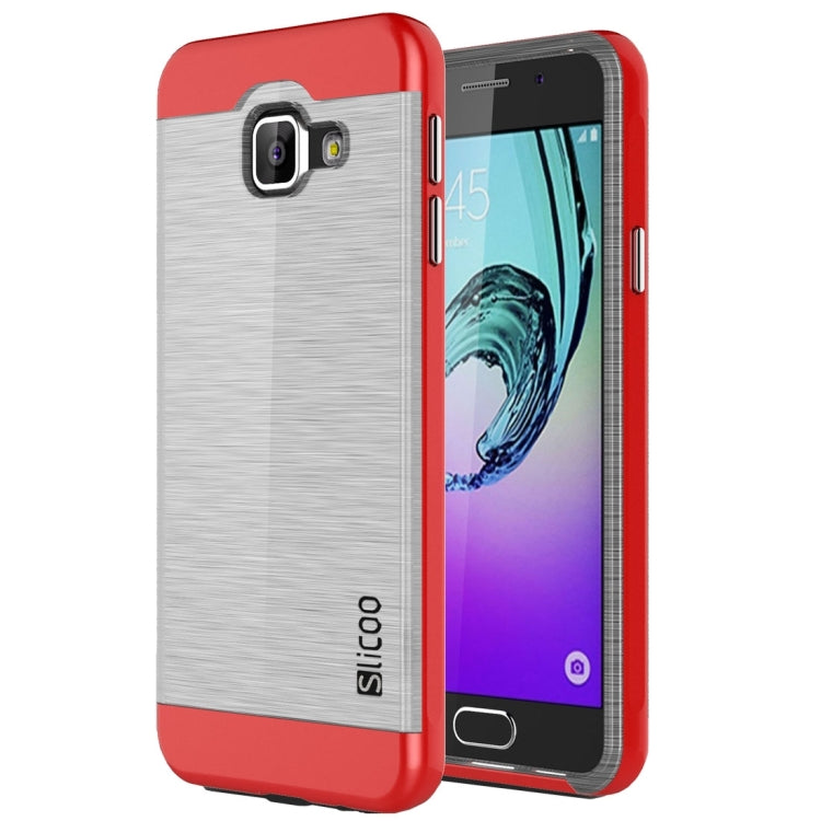SLiCOO for Galaxy A3 (2016) / A310 Concise Fashion Separable Dichromatic Brushed Texture Transparent TPU + Electroplating PC Combination Case