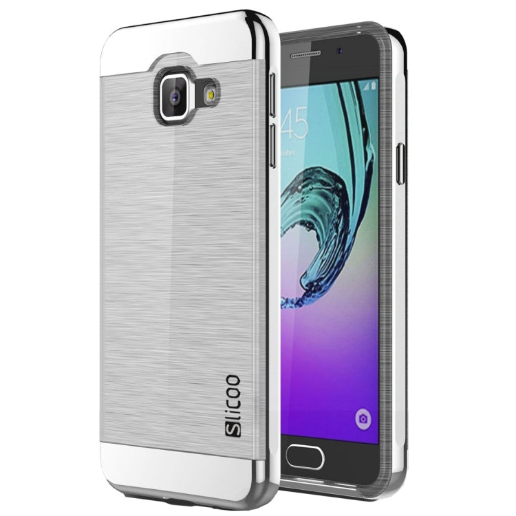 SLiCOO for Galaxy A3 (2016) / A310 Concise Fashion Separable Dichromatic Brushed Texture Transparent TPU + Electroplating PC Combination Case