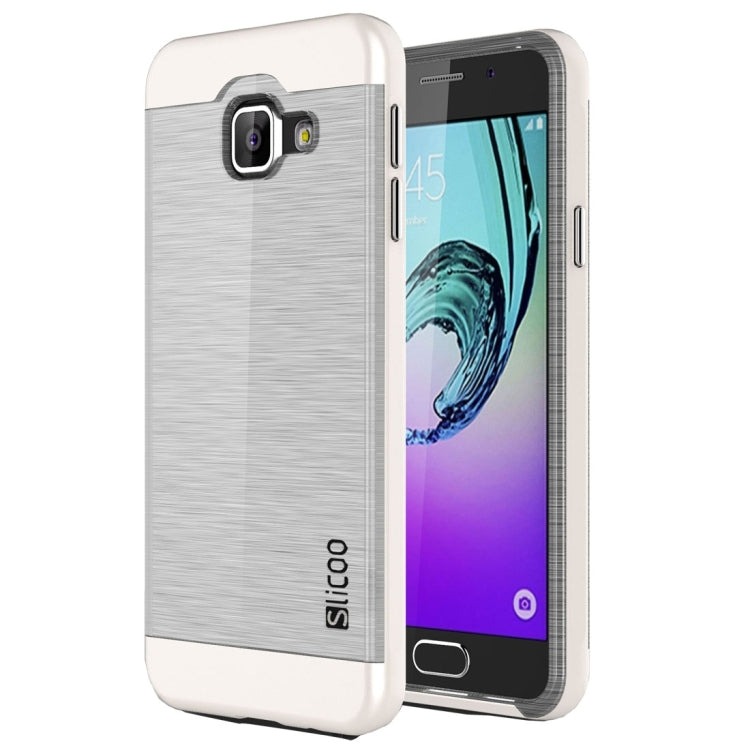 SLiCOO for Galaxy A3 (2016) / A310 Concise Fashion Separable Dichromatic Brushed Texture Transparent TPU + Electroplating PC Combination Case