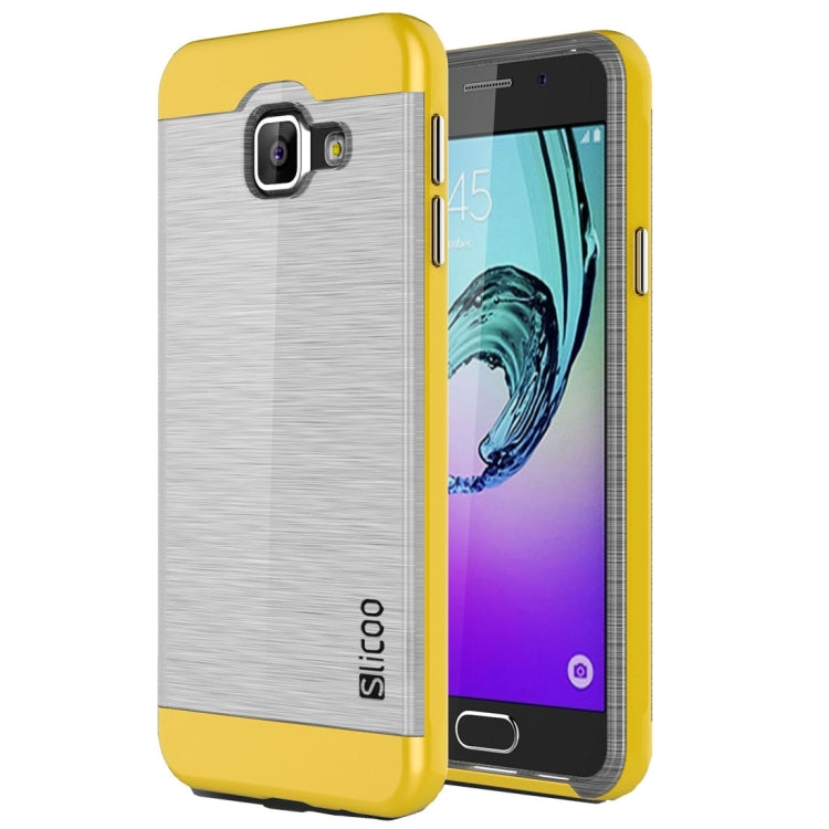 SLiCOO for Galaxy A3 (2016) / A310 Concise Fashion Separable Dichromatic Brushed Texture Transparent TPU + Electroplating PC Combination Case