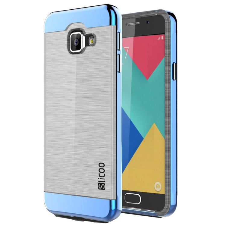 SLiCOO for Galaxy A7 (2016) / A710 Concise Fashion Separable Dichromatic Brushed Texture Transparent TPU + Electroplating PC Combination Case