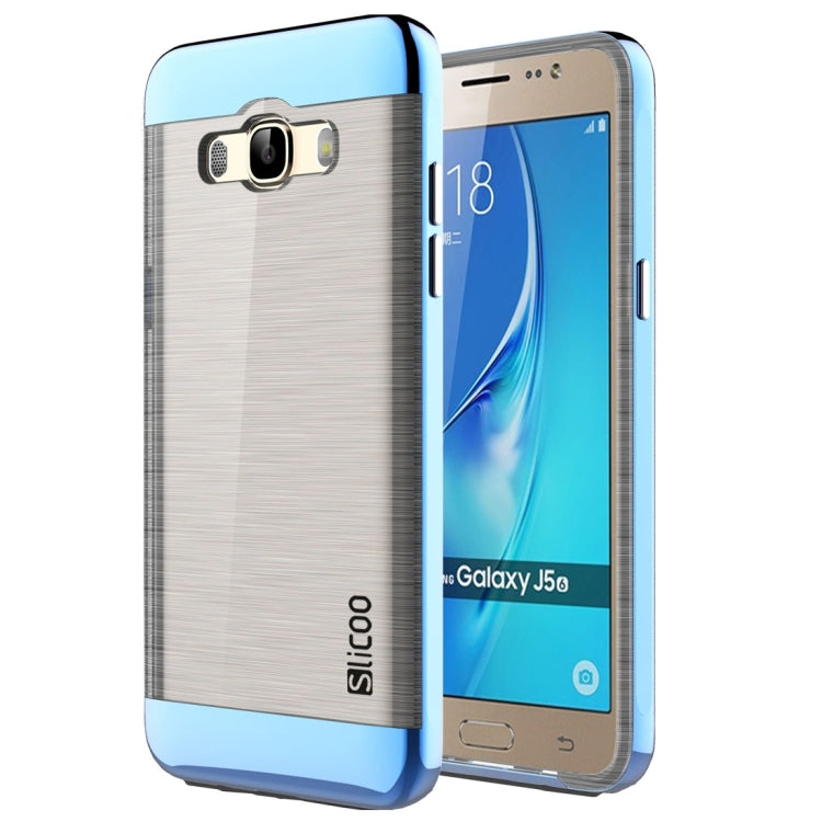 SLiCOO for Galaxy J5 (2016) / J510 Concise Fashion Separable Dichromatic Brushed Texture Transparent TPU + Electroplating PC Combination Case
