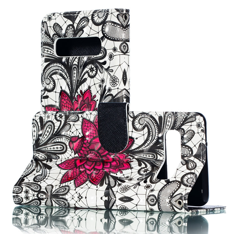 3D Lace Flower Pattern Horizontal Flip PU Leather Case for Galaxy S10, with Holder & Card Slots & Wallet & Photo Frame