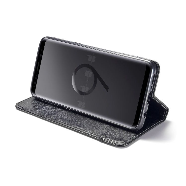 Double-sided Absorption Splicing Horizontal Flip Leather Case for Galaxy S9 Plus, with Holder & Card Slots & Lanyard