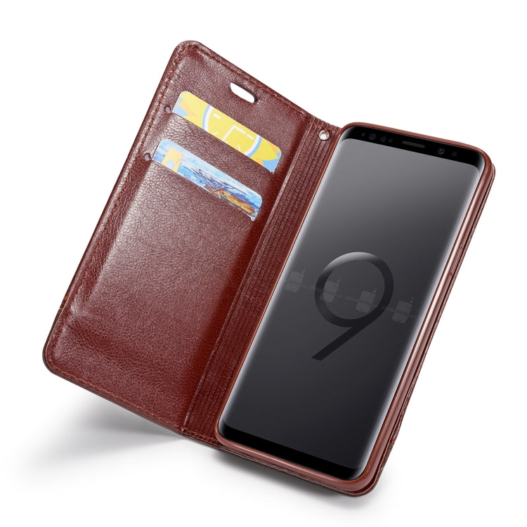 Double-sided Absorption Splicing Horizontal Flip Leather Case for Galaxy S9 Plus, with Holder & Card Slots & Lanyard