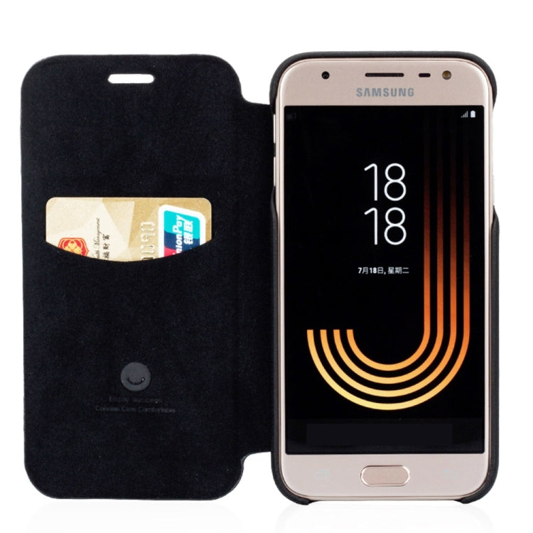 Lenuo for Galaxy J3 (2017) (EU Version) PU+PC Litchi Texture Horizontal Flip Leather Case with Card Slots