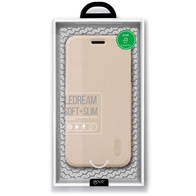 Lenuo for Galaxy J3 (2017) (EU Version) PU+PC Litchi Texture Horizontal Flip Leather Case with Card Slots