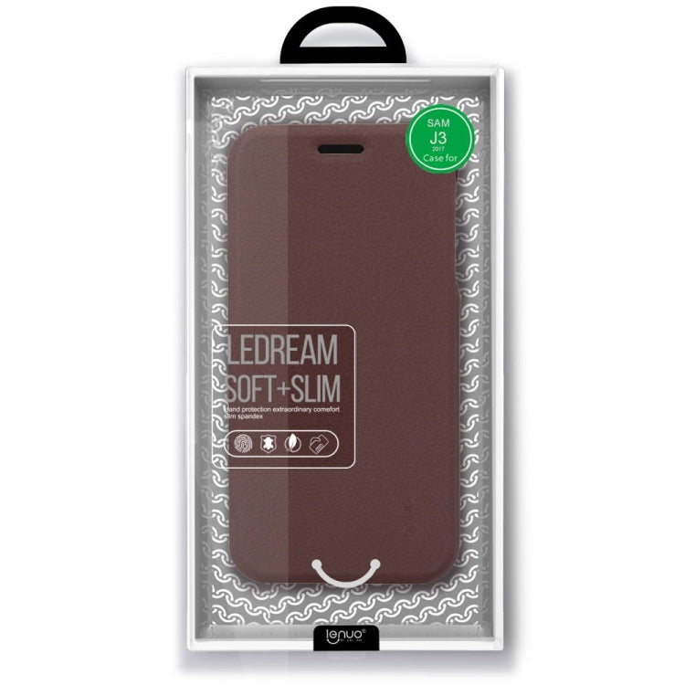 Lenuo for Galaxy J3 (2017) (EU Version) PU+PC Litchi Texture Horizontal Flip Leather Case with Card Slots