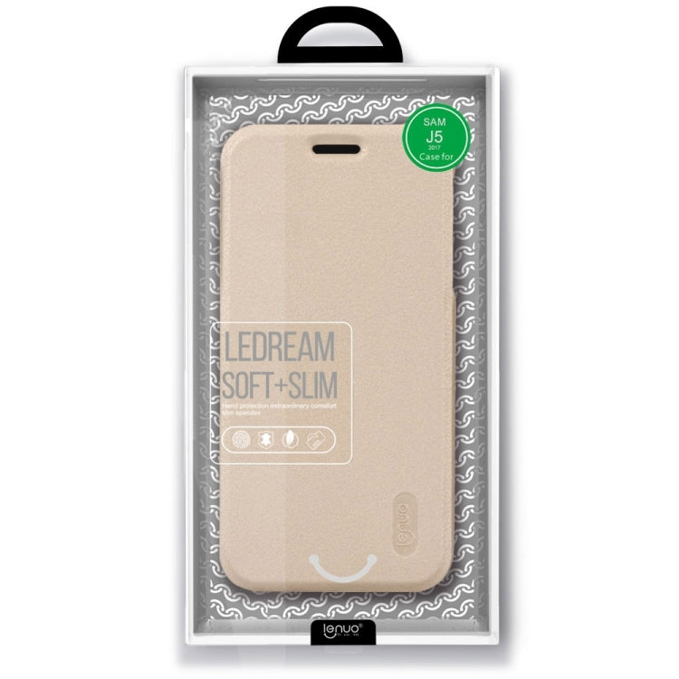 Lenuo for Galaxy J5 (2017) (EU Version) / J5 Pro PU+PC Litchi Texture Horizontal Flip Leather Case with Card Slots