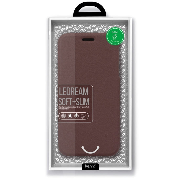 Lenuo for Galaxy J5 (2017) (EU Version) / J5 Pro PU+PC Litchi Texture Horizontal Flip Leather Case with Card Slots