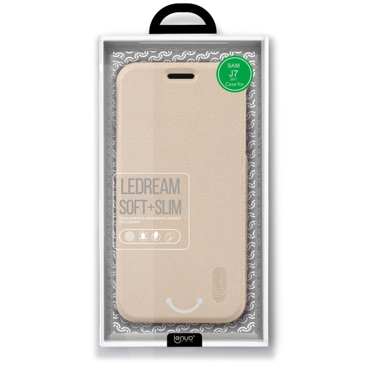 Lenuo for Galaxy J7 (2017) (EU Version) PU+PC Litchi Texture Horizontal Flip Leather Case with Card Slots