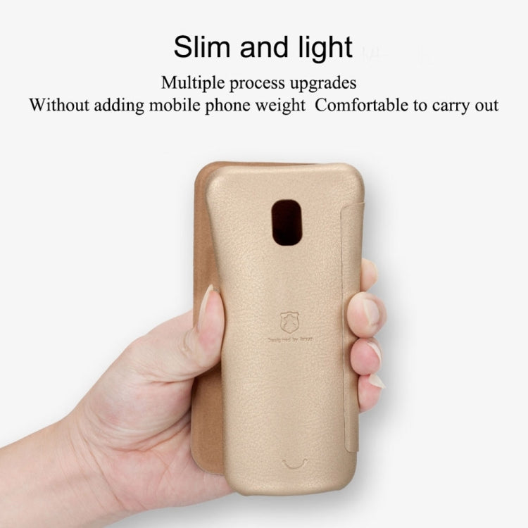 Lenuo for Galaxy J7 (2017) (EU Version) PU+PC Litchi Texture Horizontal Flip Leather Case with Card Slots