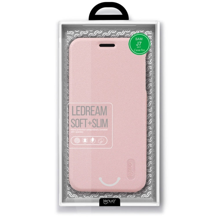 Lenuo for Galaxy J7 (2017) (EU Version) PU+PC Litchi Texture Horizontal Flip Leather Case with Card Slots