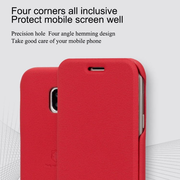 Lenuo for Galaxy J7 (2017) (EU Version) PU+PC Litchi Texture Horizontal Flip Leather Case with Card Slots