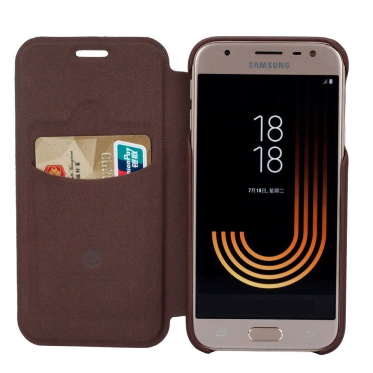 Lenuo for Galaxy J7 (2017) (EU Version) PU+PC Litchi Texture Horizontal Flip Leather Case with Card Slots