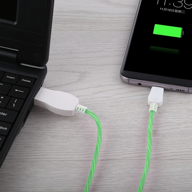 LED Flowing Light 1m USB A to Type-C Data Sync Charge Cable, For Galaxy, Huawei, Xiaomi, LG, HTC and Other Smart Phones