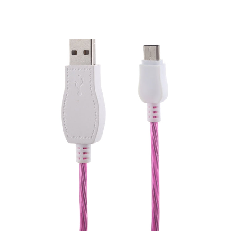 LED Flowing Light 1m USB A to Type-C Data Sync Charge Cable, For Galaxy, Huawei, Xiaomi, LG, HTC and Other Smart Phones