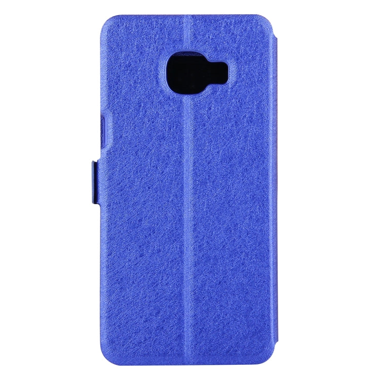 For Galaxy C5 / C500 Silk Texture Horizontal Flip Solid Color Leather Case with Call Display ID