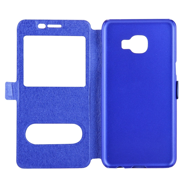 For Galaxy C5 / C500 Silk Texture Horizontal Flip Solid Color Leather Case with Call Display ID