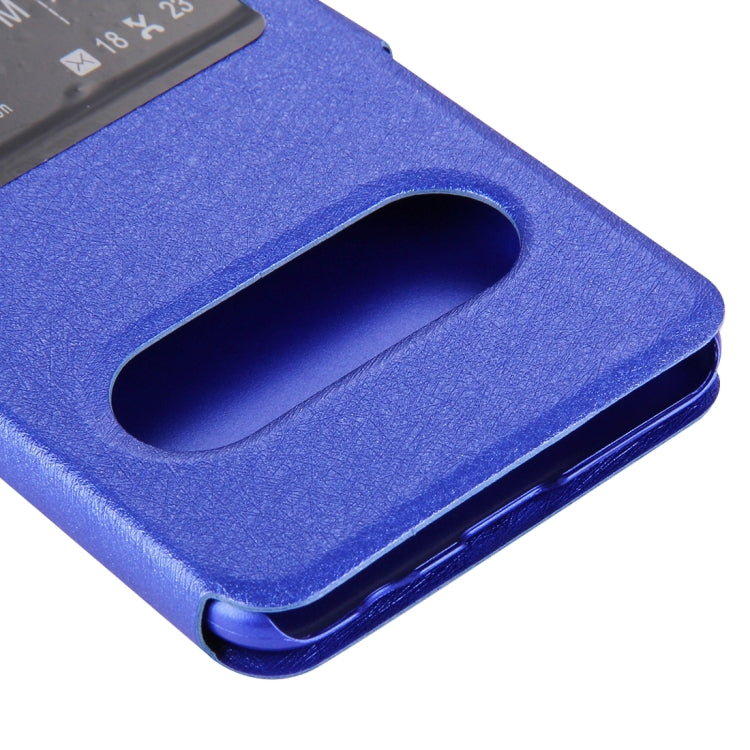 For Galaxy C5 / C500 Silk Texture Horizontal Flip Solid Color Leather Case with Call Display ID